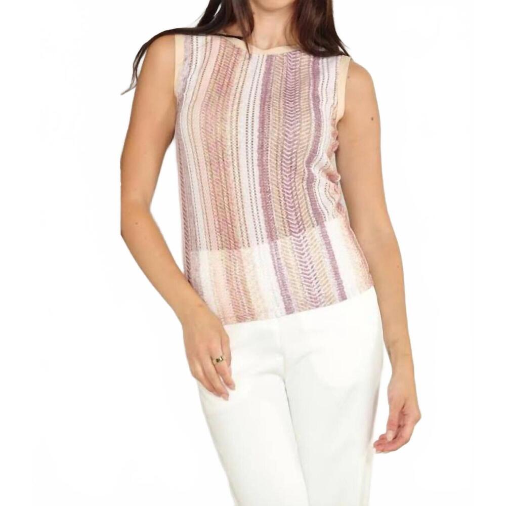 NEW ZERO DEGREES CELSIUS sleeveless lace top in taupe multi